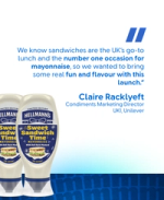 Quote about UK sandwiches with Hellmann’s bottles.