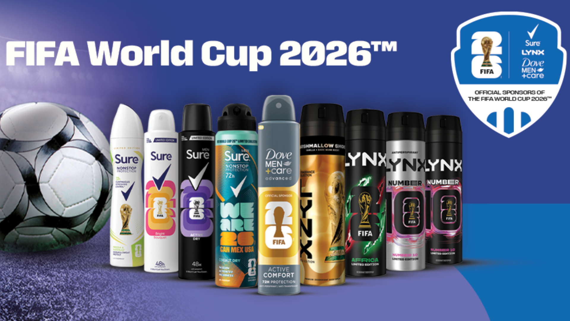 Personal care portfolio x FIFA WC products.