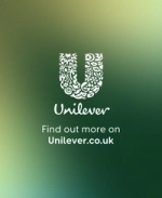 Unilever logo with the text “Find out more on Unilever.co.uk” on a green background.