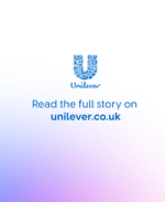 Unilever logo with text directing viewers to read the full story on unilever.co.uk.