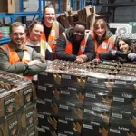 In Kind direct workers with unilever products.