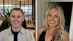 Side-by-side portraits of a smiling man and woman.