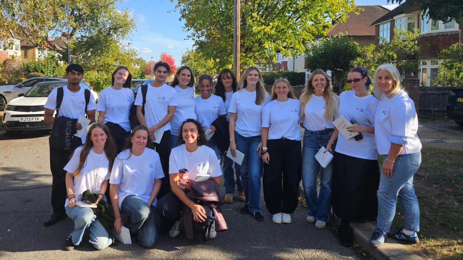 Group of Dove Day volunteers after delivering a workshop.