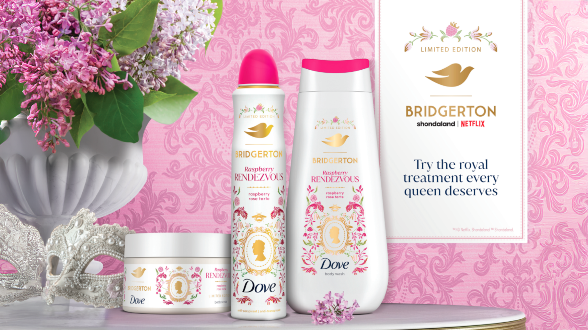 Dove x Bridgerton collaboration.