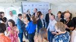 People talking at a reception