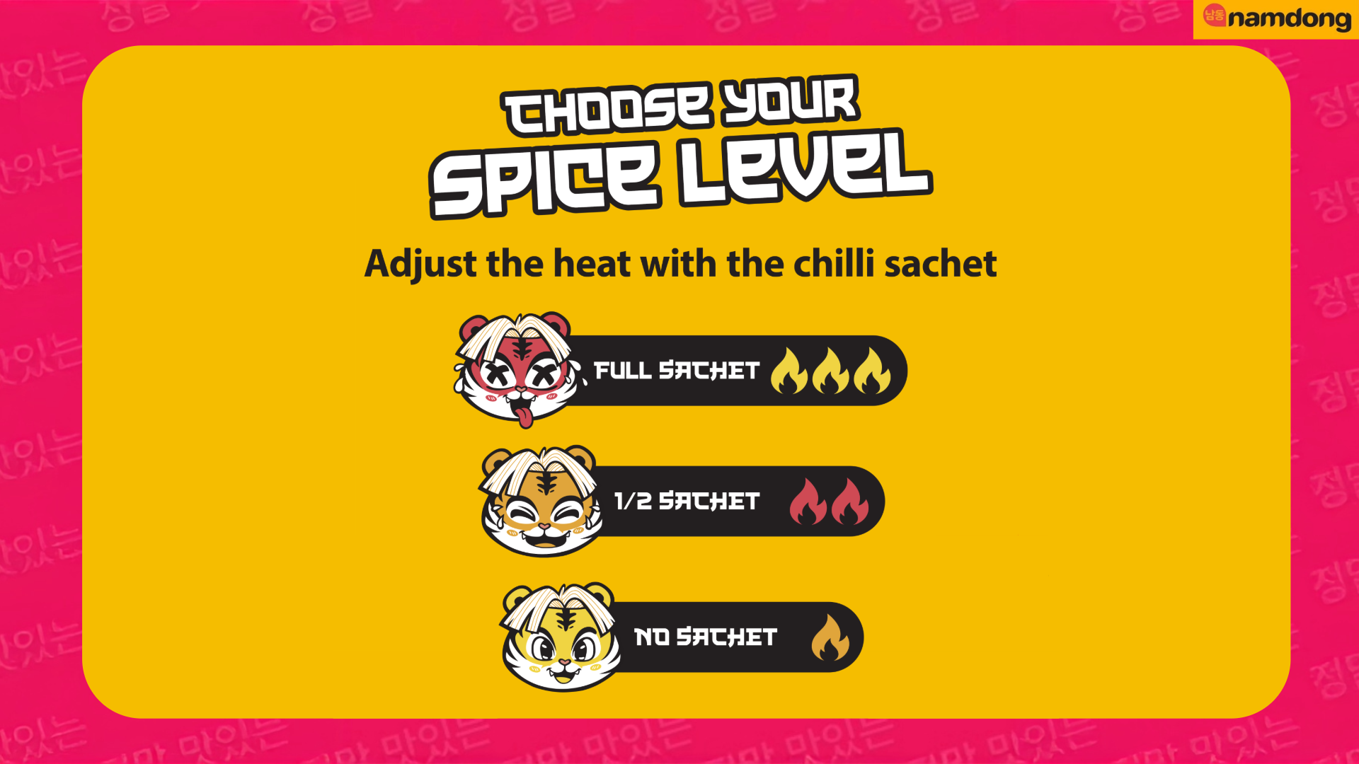 Namdong spice levels